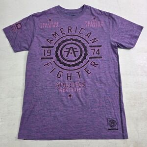 American Fighter Mens Sz L Purple Pink Training T-Shirt UFC MMA Gym Workout EUC
